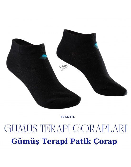 Gümüş Terapi Patik Çorap / Unisex Beyaz