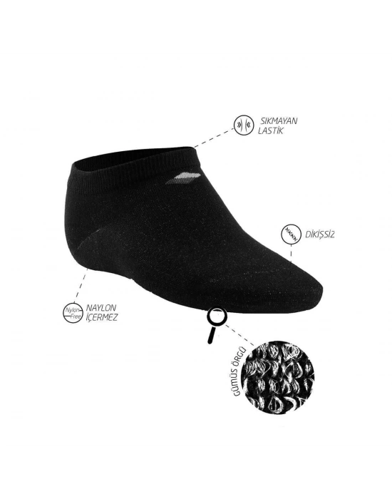 Gümüş Terapi Patik Çorap / Unisex Beyaz