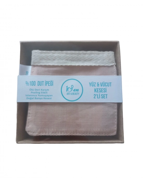 Dut İpeği Yüz ve Vücut Kesesi Seti | Doğal Peeling ve Cilt Arındırma