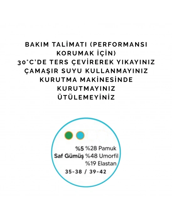 Gümüş Terapi Babet Çorap / Kaydırmaz Unisex