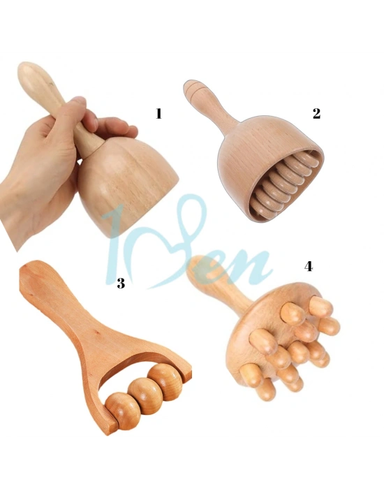 Maderoterapi 8’li Ana Set | Selülit Giderici El Yapımı Ahşap Vücut Masaj Seti