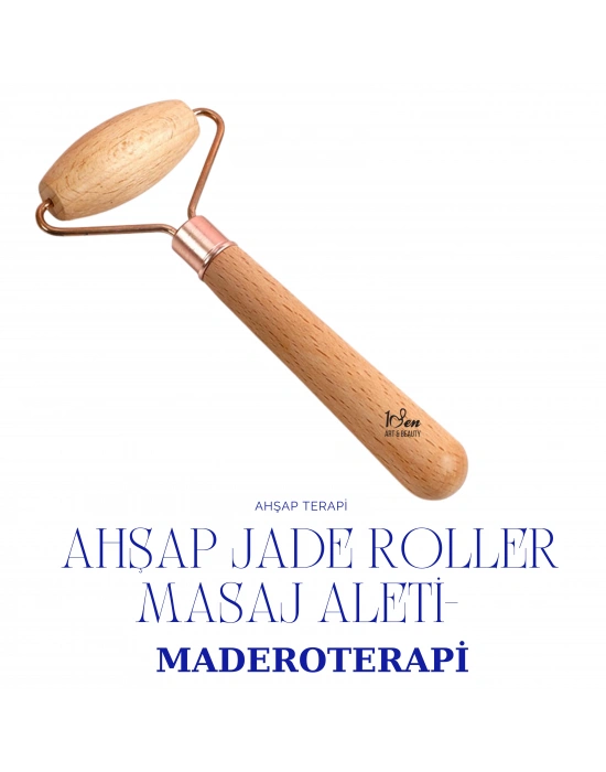 Maderoterapi Ahşap Jade Roller Masaj Aleti- Yüz masaj aleti