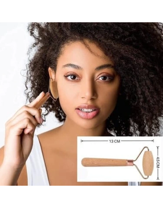 Maderoterapi Ahşap Jade Roller Masaj Aleti- Yüz masaj aleti