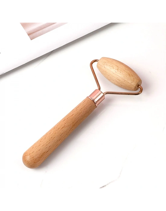 Maderoterapi Ahşap Jade Roller Masaj Aleti- Yüz masaj aleti