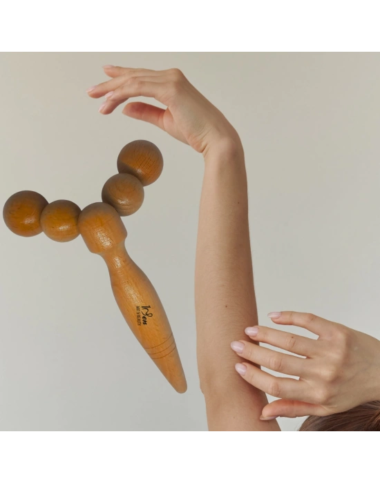 Maderoterapi Ahşap Roller – Ayak Altı, Baldır ve Omuz Masaj Aleti