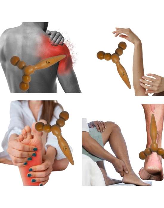 Maderoterapi Ahşap Roller – Ayak Altı, Baldır ve Omuz Masaj Aleti