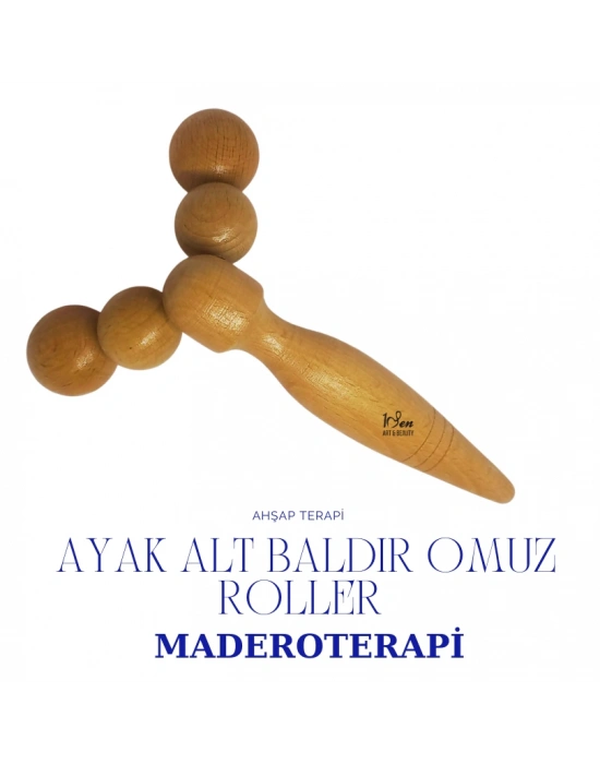 Maderoterapi Ahşap Roller – Ayak Altı, Baldır ve Omuz Masaj Aleti