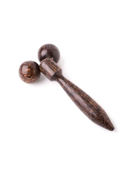 Maderoterapi Ahşap Yüz Yogası Masaj Aleti | El Yapımı, Doğal Cilt Şekillendirici Roller