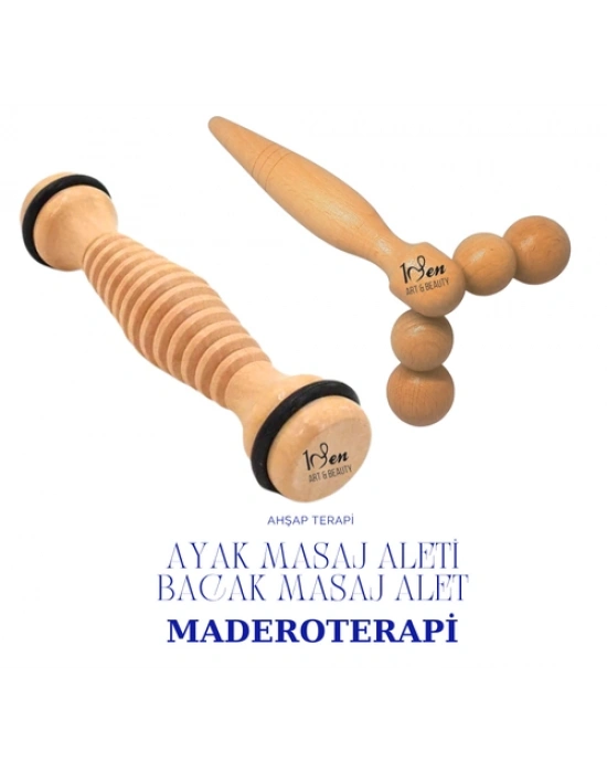 Maderoterapi  Ayak Roller – Ayak Altı, Baldır 2 li set Masaj Aleti