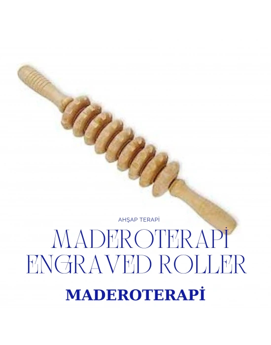 Maderoterapi Engraved Roller Ahşap Masaj Aleti