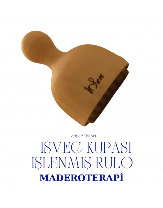 Maderoterapi İsveç Kupası İşlenmiş Rulo Ahşap Masaj Aleti