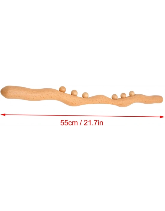 Maderoterapi Boncuklu Ahşap Sırt Masaj Aleti - Kas ve Spazm Gevşetici