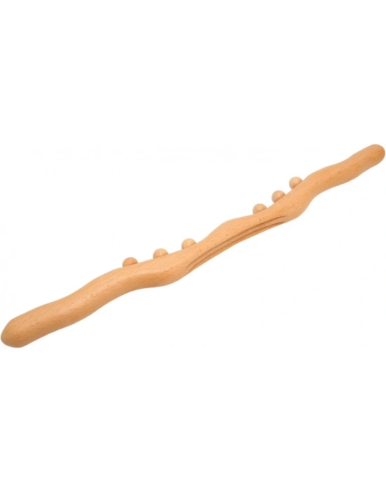 Maderoterapi Boncuklu Ahşap Sırt Masaj Aleti - Kas ve Spazm Gevşetici