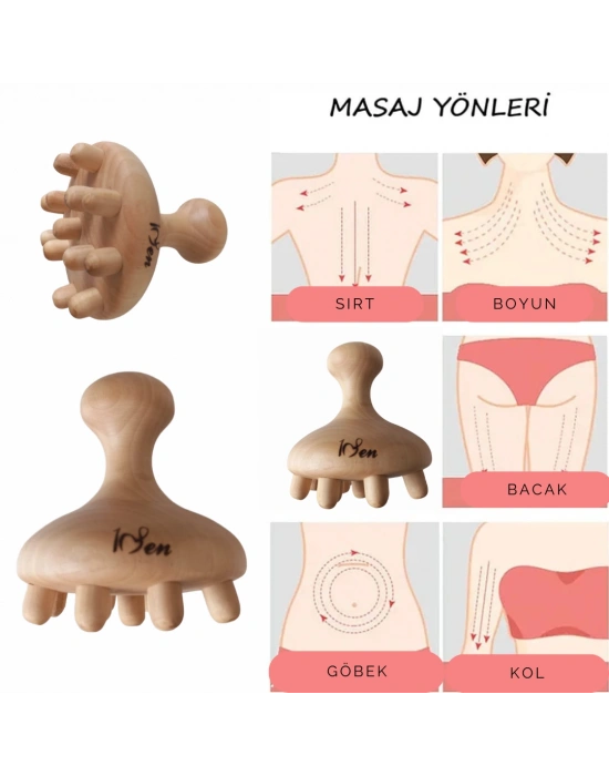 Maderoterapi Mantar Kupa Ahşap Masaj Aleti