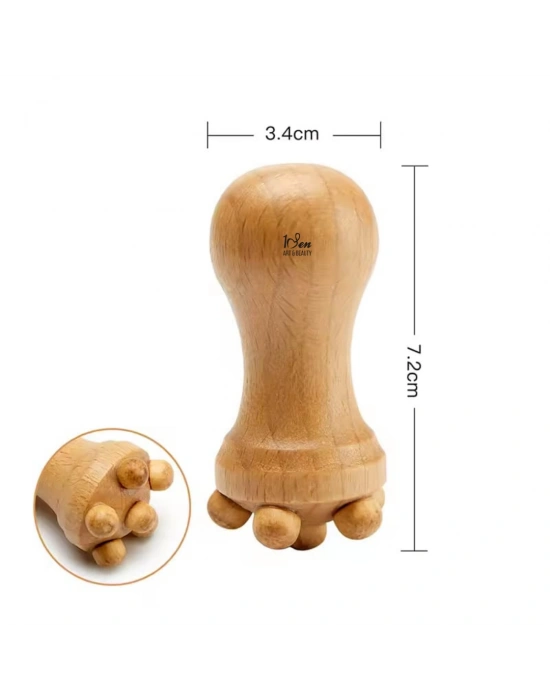 Maderoterapi Mini Mantar Kupa & Mini Kupa |  İkili Set Yüz El Ayak Ahşap Masaj Aleti