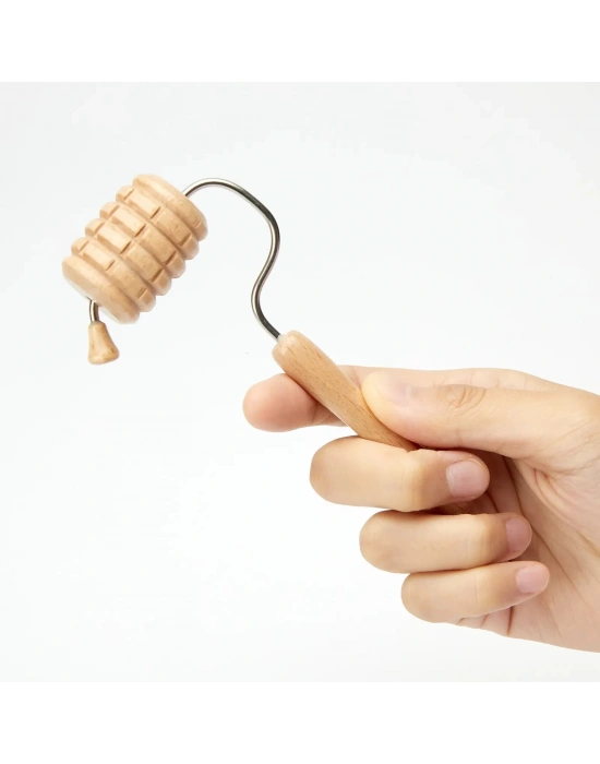 Maderoterapi Rivli Rulo Ahşap Masaj Aleti