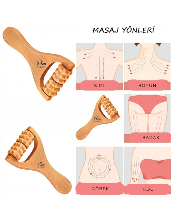 Maderoterapi Rivli Tetik Rulosu Ahşap Masaj Aleti
