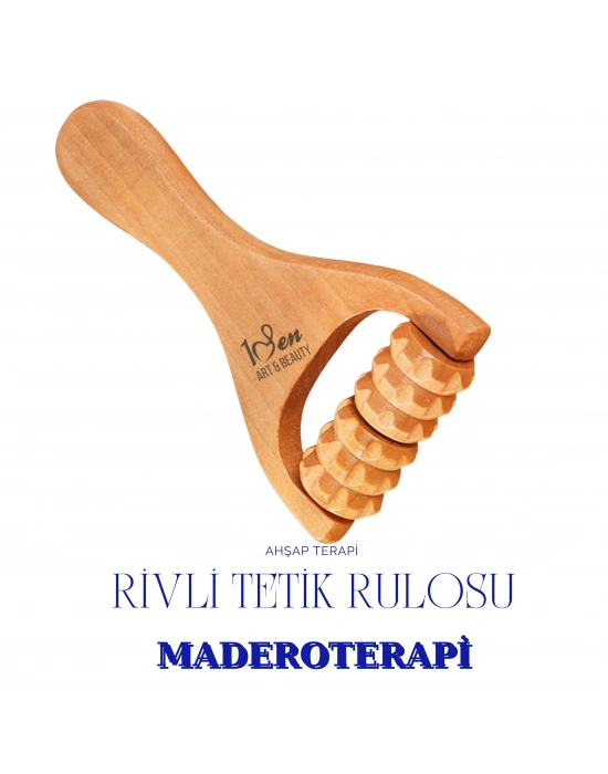 Maderoterapi Rivli Tetik Rulosu Ahşap Masaj Aleti