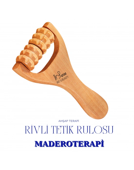 Maderoterapi Rivli Tetik Rulosu Ahşap Masaj Aleti