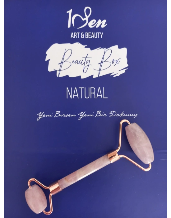 Pembe Kuvars Face Roller | Doğal Taş Yüz Masaj Aleti