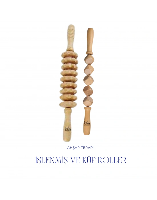 Venüs Maderoterapi 6’li Ana Set | Selülit Giderici El Yapımı Ahşap Vücut Masaj Seti