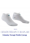 Gümüş Terapi Patik Çorap / Unisex Beyaz