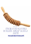 Maderoterapi Engraved Kavisli Roller Ahşap Masaj Aleti