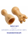 Maderoterapi Mini Mantar Kupa & Mini Kupa |  İkili Set Yüz El Ayak Ahşap Masaj Aleti