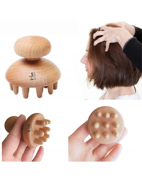 Maderoterapi Baş Meridyen Tarağı ve Boyun Masaj aleti 2 li set