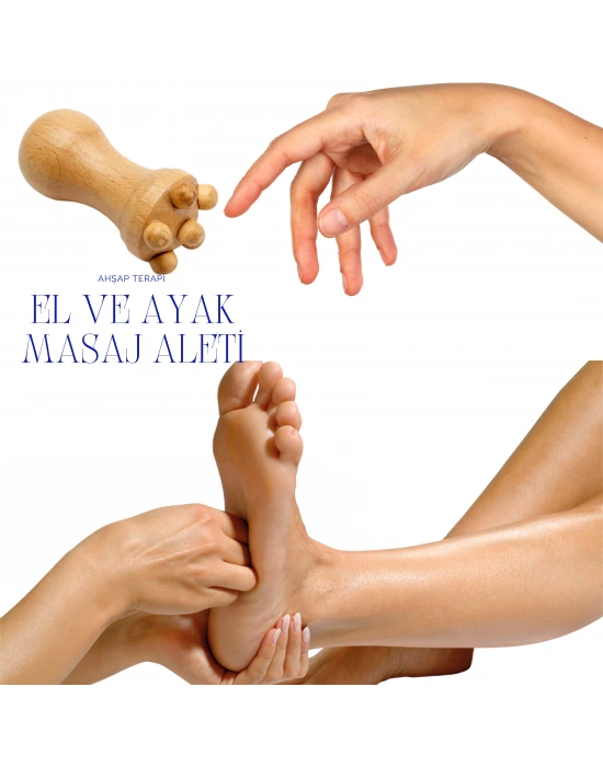 Maderoterapi Mini Mantar Kupa & Mini Kupa |  İkili Set Yüz El Ayak Ahşap Masaj Aleti