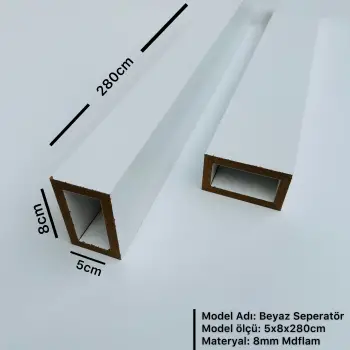 Beyaz Seperatör Bölme Profili 5cmx8cmx280cm