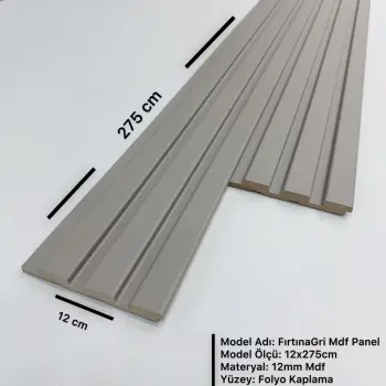 Fırtına Gri Mdf Duvar Lambri Panel 12cmx275cm (12mm)
