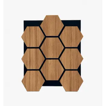 Hexagon Akustik Altıgen Duvar Paneli Teak- 65cmx80cm