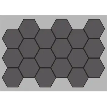 Jr.Hexagon Akustik Duvar Paneli Antrasit 55x87 cm