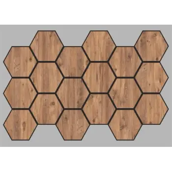 Jr.Hexagon Akustik Duvar Paneli Çam 55x87 cm
