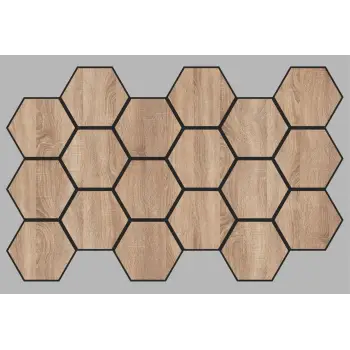 Jr.Hexagon Akustik Duvar Paneli Sonoma 55x87 cm