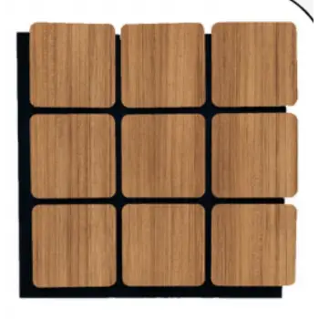 Kare Akustik Altıgen Duvar Paneli Teak 60cmx60cm