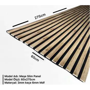 Meşe Slim Duvar Kaplama Paneli 60cmx275cm