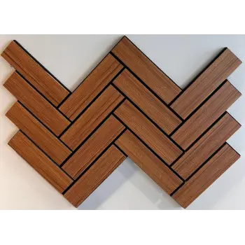 Teak Mozaik Akustik Duvar Paneli 56cmx76cm
