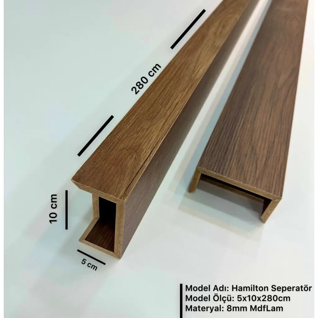 Hamilton Seperatör Bölme Profili 5cmx10cmx280cm