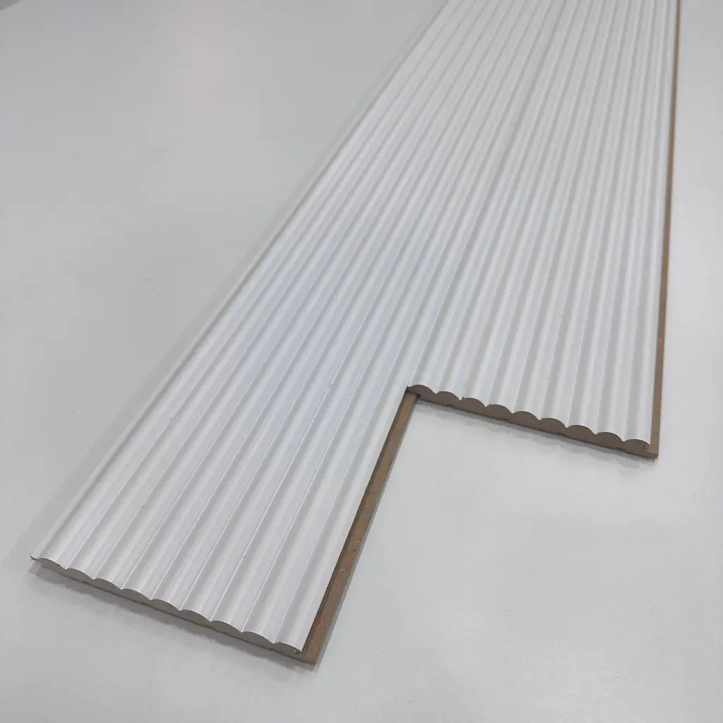 Beyaz Wave Mdf Lambri Duvar Paneli 15cmx280cm