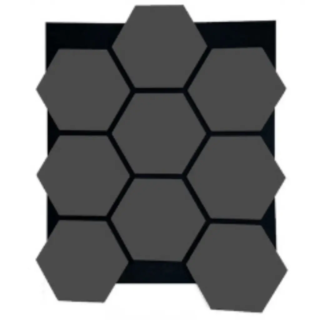 Hexagon Akustik Altıgen Duvar Paneli Antrasit 65cmx80cm