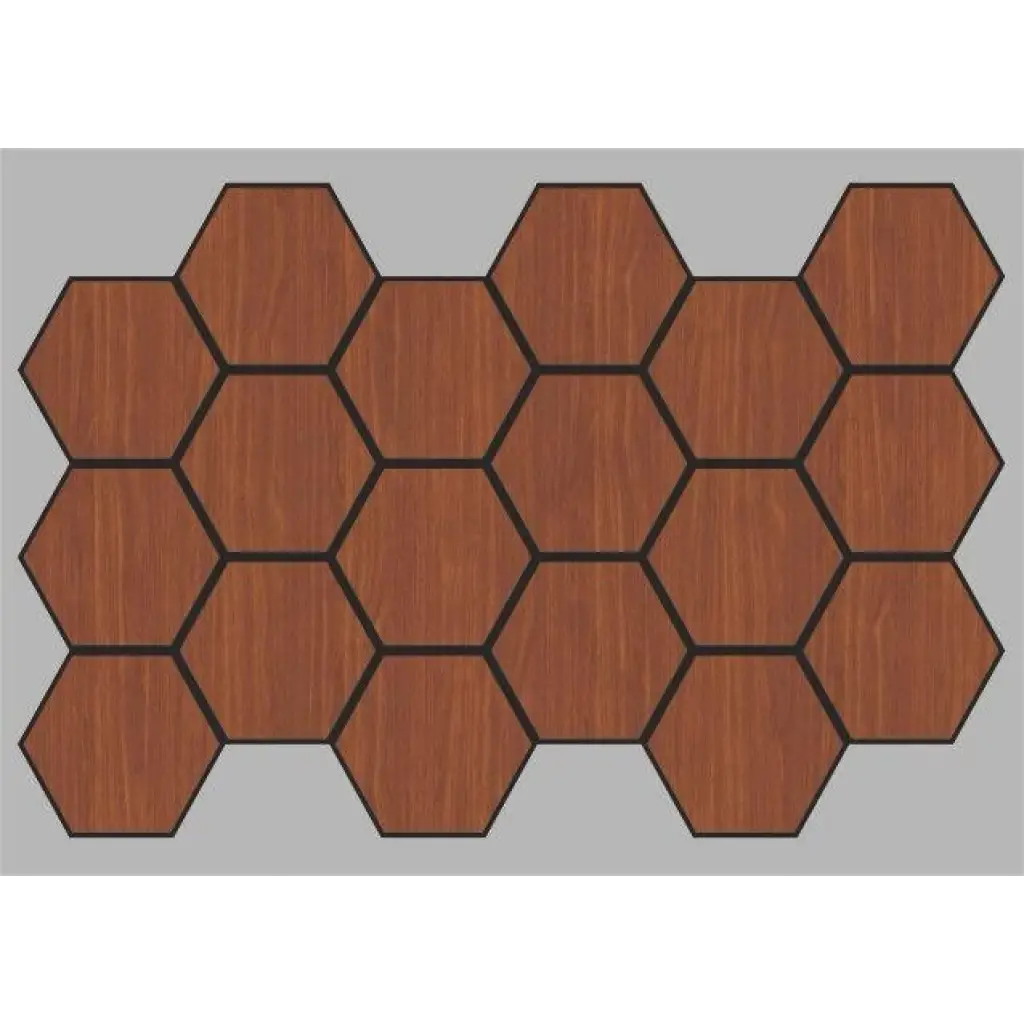 Jr.Hexagon Akustik Duvar Paneli Ceviz 55x87 cm