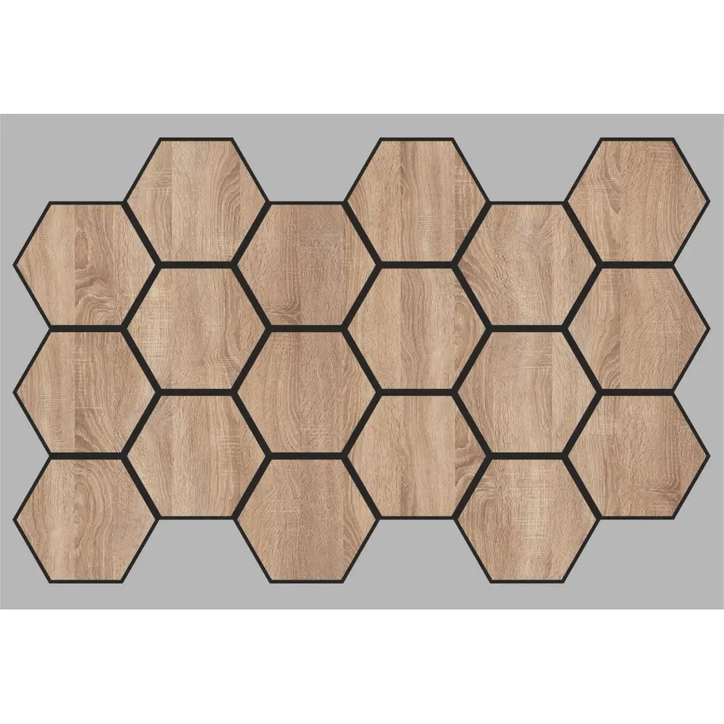 Jr.Hexagon Akustik Duvar Paneli Sonoma 55x87 cm