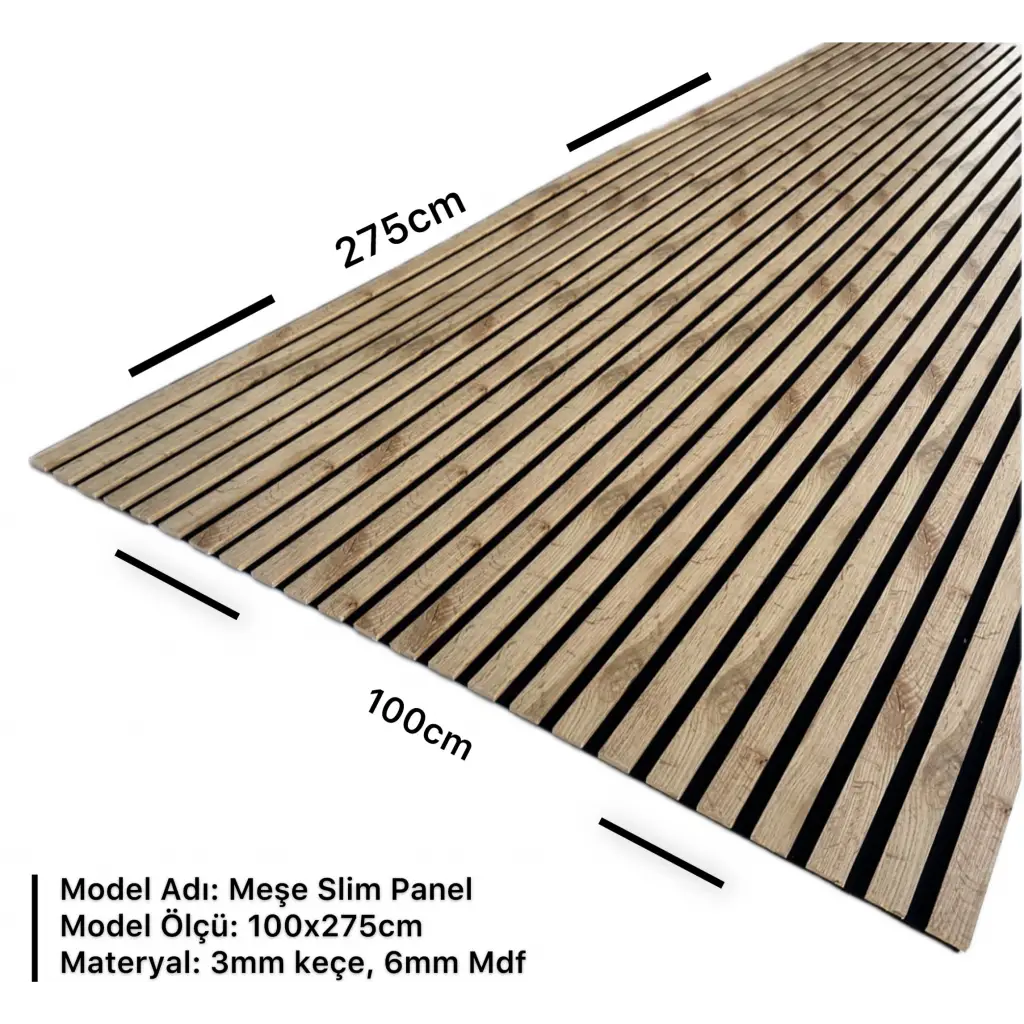 Meşe Slim Duvar Kaplama Paneli 100cmx280cm