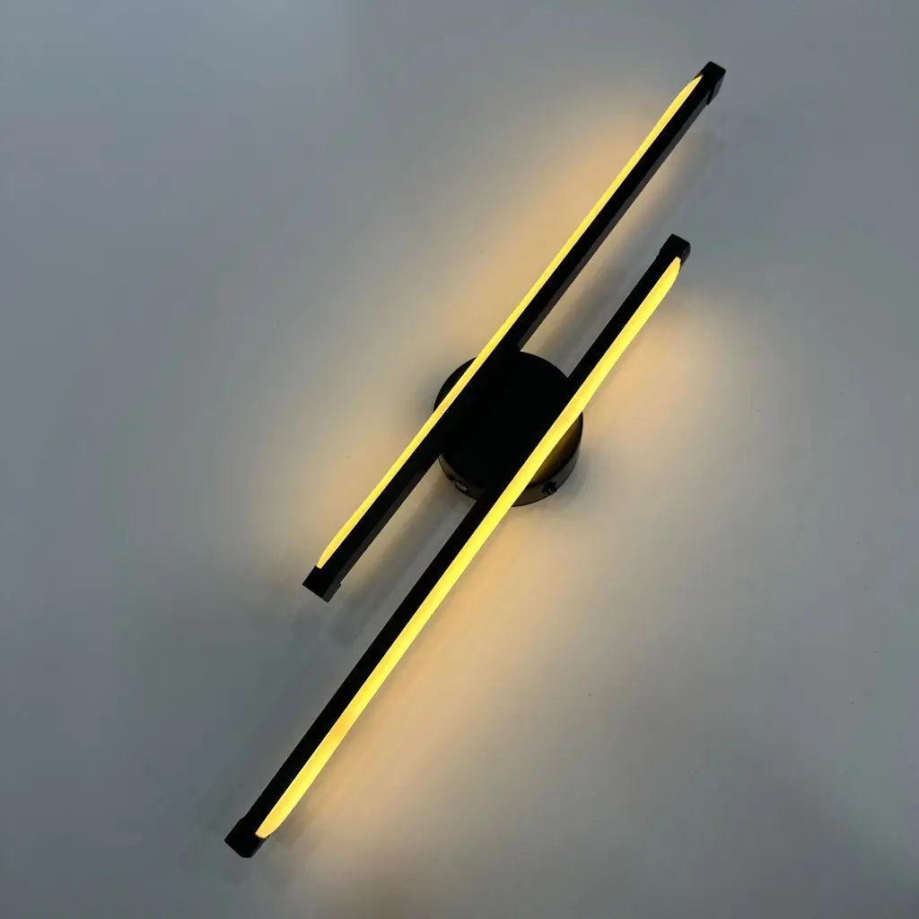 Siyah Çift Yönlü Şarjlı Led Aplik Gün Işığı 50cm