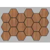 Jr.Hexagon Akustik Duvar Paneli Teak 55x87 cm
