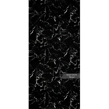 Siyah Beyaz Mermer Desenli Pvc Duvar Paneli 122cmx244cm