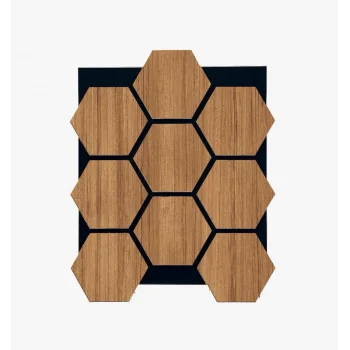 Hexagon Akustik Altıgen Duvar Paneli Teak- 65cmx80cm