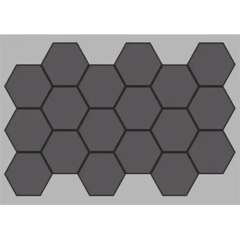 Jr.Hexagon Akustik Duvar Paneli Antrasit 55x87 cm